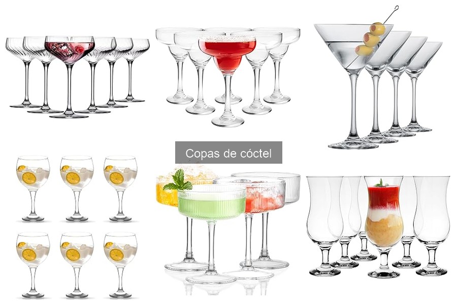 Tipos de copas de cóctel y sus usos en coctelería